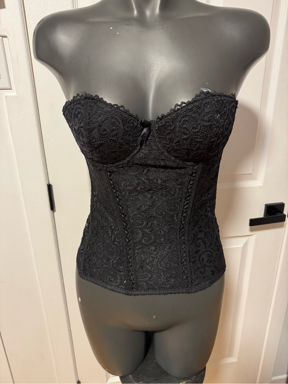 Black Lace Strapless Bustier Corset Top - Women Intimates & Sleepwear